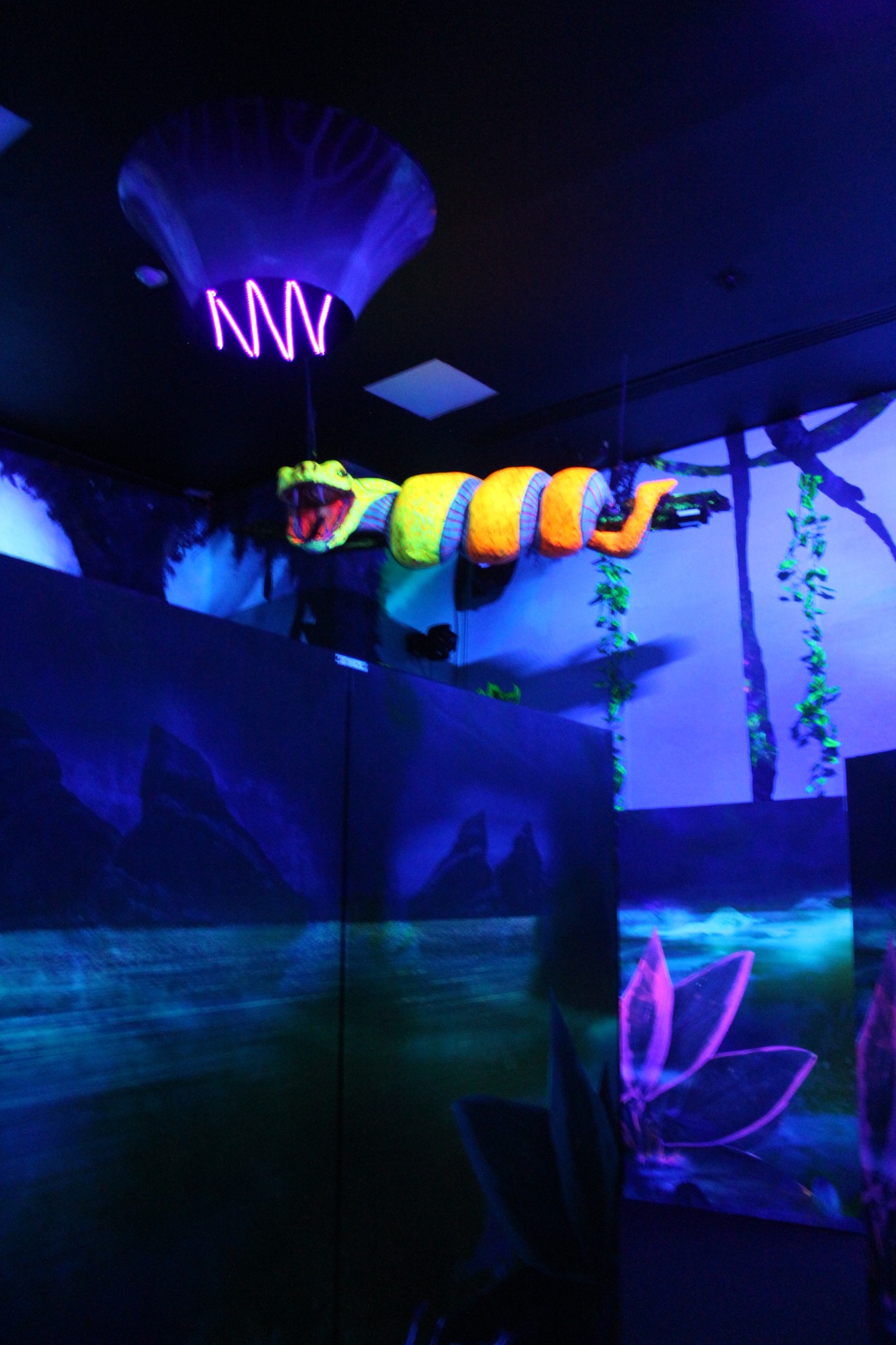 The fluorescent serpent inside our arena